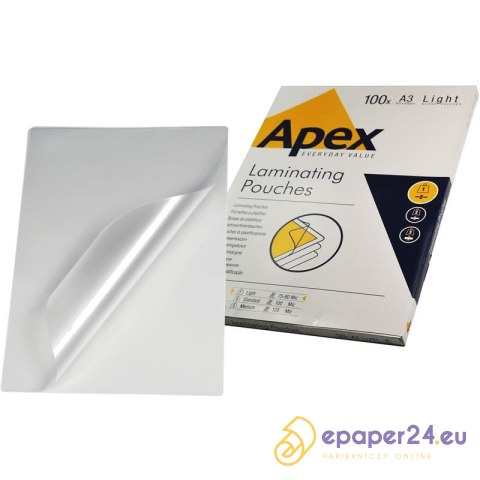 FOLIA LAMINACYJNA APEX A3/80µm BŁYSK (100) FOLIA LAMINACYJNA APEX A3/80µm BŁYSK (100)