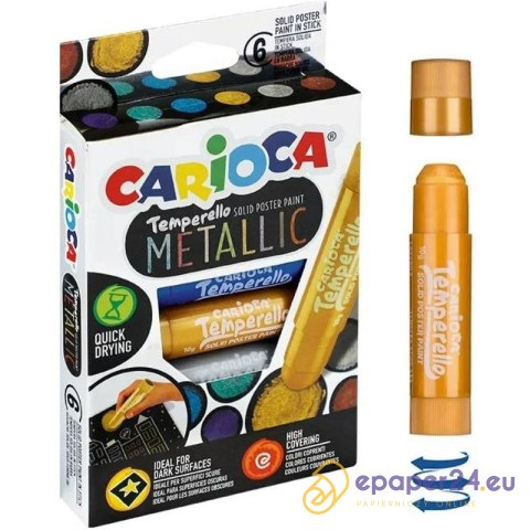 Farby w sztyfcie Carioca Tamparello Metallic 6 kol Farby w sztyfcie Carioca Tamparello Metallic 6 kol