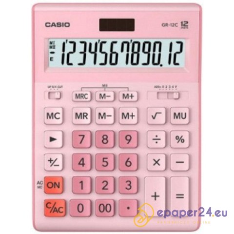 KALKULATOR CASIO GR-12C RÓŻOWY KALKULATOR CASIO GR-12C RÓŻOWY