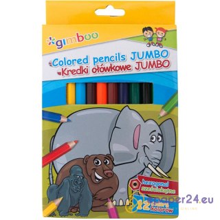 Kredki ołówkowe Gimboo Jumbo 12 kolorów