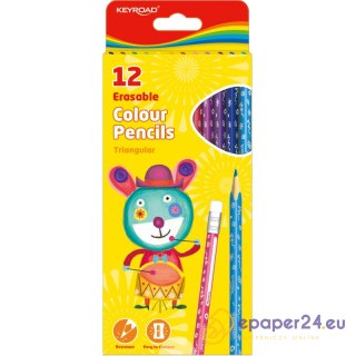 Kredki ołówkowe Keyroad Erasable 12 kolorów