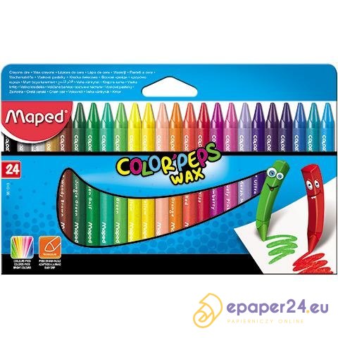 KREDKI ŚWIECOWE MAPED COLOR'PEPS 24 KOLORY KREDKI ŚWIECOWE MAPED COLOR'PEPS 24 KOLORY