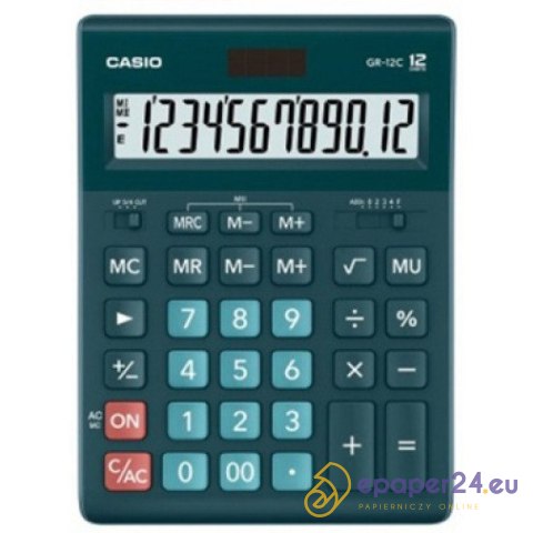 KALKULATOR CASIO GR-12C TURKUSOWY KALKULATOR CASIO GR-12C TURKUSOWY