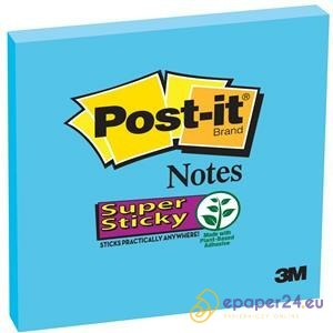 Karteczki Post-it Super Sticky 76x76mm błękitne (90)