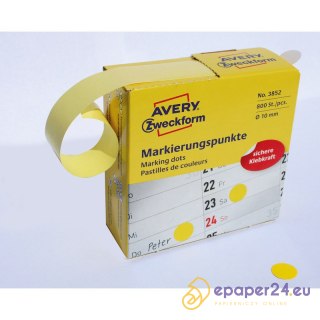 KÓŁKA AVERY śr.10mm TRWAŁE ŻÓŁTE (800)