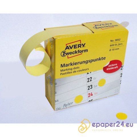 KÓŁKA AVERY śr.10mm TRWAŁE ŻÓŁTE (800) KÓŁKA AVERY śr.10mm TRWAŁE ŻÓŁTE (800)