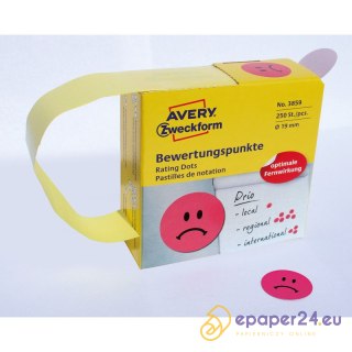 KÓŁKA AVERY śr.19mm "Smutna buźka" CZERWONE (250)