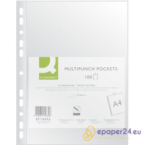 Koszulki Q-Connect A4/40µm groszkowe (100) Koszulki Q-Connect A4/40µm groszkowe (100)