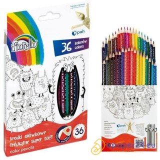 Kredki ołówkowe Fiorello Super Soft 36 kolorów