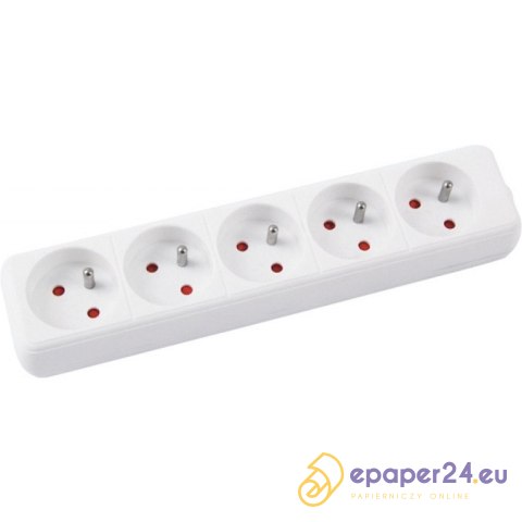 Listwa zasilająca Office Products 1.5m/5g biała Listwa zasilająca Office Products 1.5m/5g biała