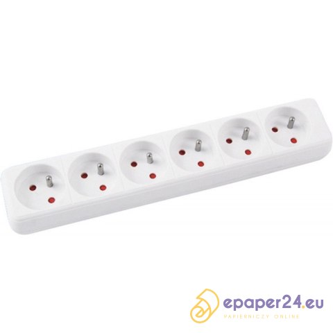 Listwa zasilająca Office Products 1.5m/6g biała Listwa zasilająca Office Products 1.5m/6g biała