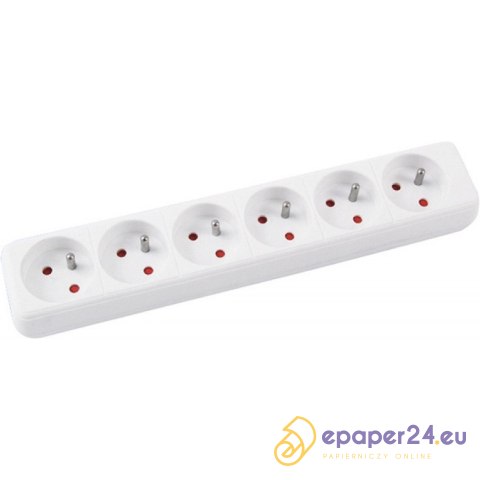 Listwa zasilająca Office Products 3m/6g biała Listwa zasilająca Office Products 3m/6g biała