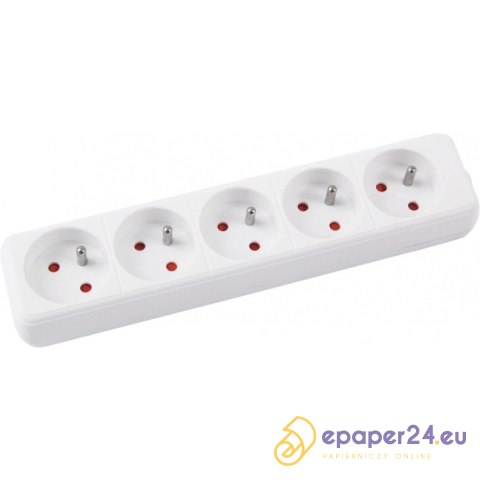 Listwa zasilająca Office Products 5m/5g biała Listwa zasilająca Office Products 5m/5g biała