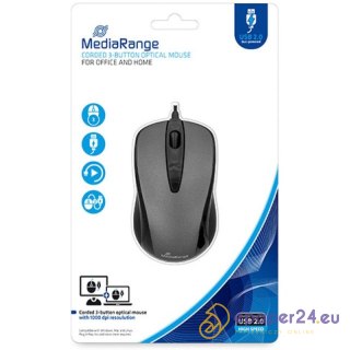 Mysz MediaRange MROS201 czarno-szara