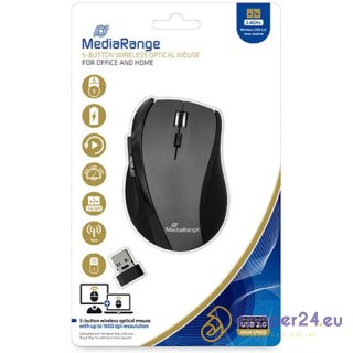 Mysz MediaRange MROS203 czarno-szara