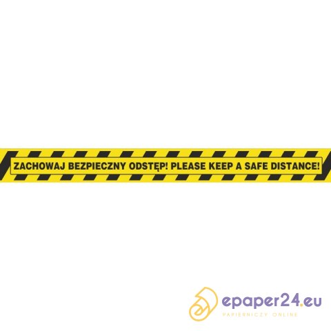 Taśma ostrzegawcza Office Products 50mm/50m "zachowaj bezpieczny odstęp" żółto-czarna Taśma ostrzegawcza Office Products 50mm/50m "zachowaj bezpieczny odstęp" żółto-czarna