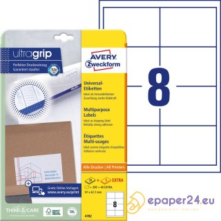 ETYKIETY AVERY A4 97x67.7mm BIAŁE (8x30)