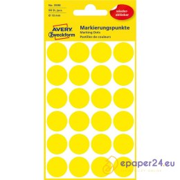 KÓŁKA AVERY śr.18mm USUWALNE ŻÓŁTE (4x24)