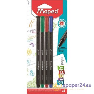 Cienkopisy Maped Graph'Peps 0.4mm 4 kolory