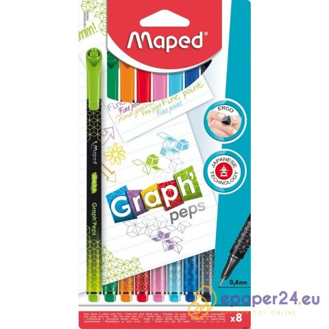 Cienkopisy Maped Graph'Peps Deco 8 kolorów Cienkopisy Maped Graph'Peps Deco 8 kolorów
