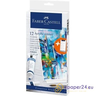 Farby akrylowe Faber-Castell Creative Studio 12 kolorów Farby akrylowe Faber-Castell Creative Studio 12 kolorów