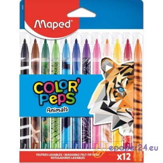 Flamastry Maped Color'Peps Animals 12 kolorów