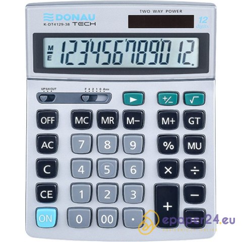 Kalkulator Donau Tech K-DT4129-38 srebrny Kalkulator Donau Tech K-DT4129-38 srebrny