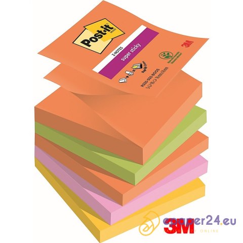 Karteczki Post-it Super Sticky Z-Notes 76x76mm (R330-5SS-BOOS) 4 kolory (5x90) Karteczki Post-it Super Sticky Z-Notes 76x76mm (R330-5SS-BOOS) 4 kolory (5x90)