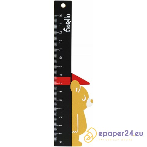 Linijka drewniana Fiorello 15cm miś miarka Linijka drewniana Fiorello 15cm miś miarka