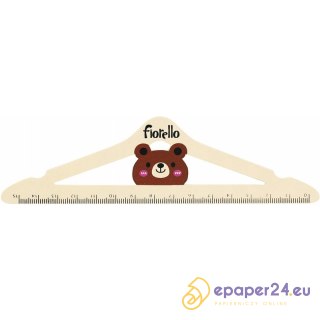 Linijka drewniana Fiorello 15cm miś wieszak