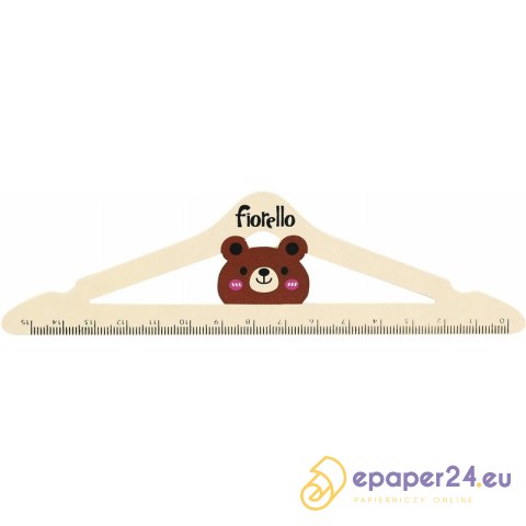 Linijka drewniana Fiorello 15cm miś wieszak Linijka drewniana Fiorello 15cm miś wieszak
