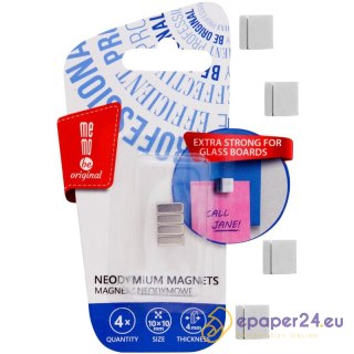 Magnesy do tablic szklanych MemoBe 10x10mm neodymowe (4)