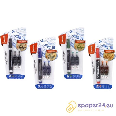 Marker permanentny MemoBe (+ 2 tusze) czarny Marker permanentny MemoBe (+ 2 tusze) czarny