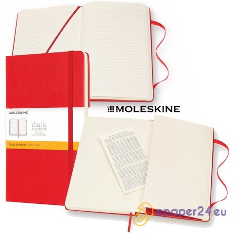 Notatnik Moleskine Classic L (13x21cm) linie czerwony Notatnik Moleskine Classic L (13x21cm) linie czerwony