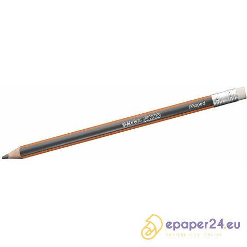 Ołówek Maped Black'Peps Jumbo HB z gumką Ołówek Maped Black'Peps Jumbo HB z gumką