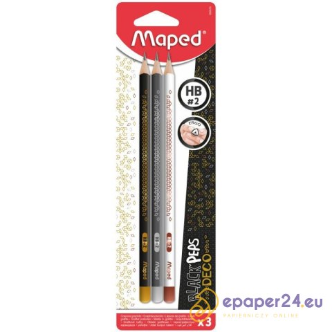 Ołówki Maped Black'Peps Deco HB (3) Ołówki Maped Black'Peps Deco HB (3)