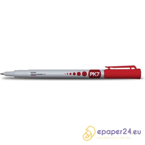 PIÓRO KULKOWE RYSTOR PK7 0.7mm CZERWONE PIÓRO KULKOWE RYSTOR PK7 0.7mm CZERWONE
