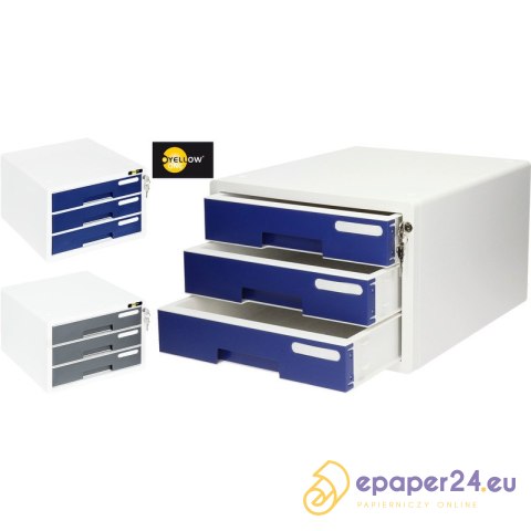 Pojemnik 3 szuflady Yellow One YL-SP03 biało-szary Pojemnik 3 szuflady Yellow One YL-SP03 biało-szary