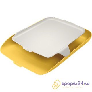 Półka na dokumenty Leitz Cosy A4 z organizerem żółta