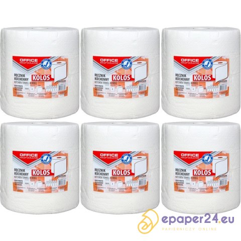 Ręczniki w rolce Office Products 100m 2w celuloza białe (6) Ręczniki w rolce Office Products 100m 2w celuloza białe (6)