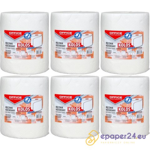 Ręczniki w rolce Office Products 60m 2w celuloza białe (6) Ręczniki w rolce Office Products 60m 2w celuloza białe (6)