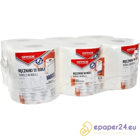Ręczniki w rolce Office Products 120m 2w celuloza białe (6) Ręczniki w rolce Office Products 120m 2w celuloza białe (6)