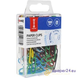 Spinacze biurowe MemoBe 28mm okrągłe kolorowe (100)