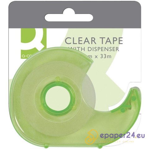Taśma biurowa Q-Connect 19mm/33m z podajnikiem Taśma biurowa Q-Connect 19mm/33m z podajnikiem