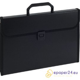 Teczka PP z rączką Eagle 12 przegródek czarna Teczka PP z rączką Eagle 12 przegródek czarna