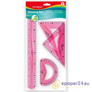 Zestaw Keyroad: linijka 30cm 2 ekierki kątomierz