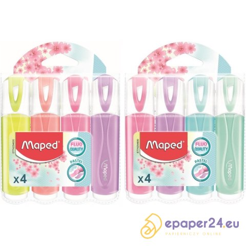 Zakreslacze Maped Fluo'Peps Pastel 4 kolory Zakreslacze Maped Fluo'Peps Pastel 4 kolory