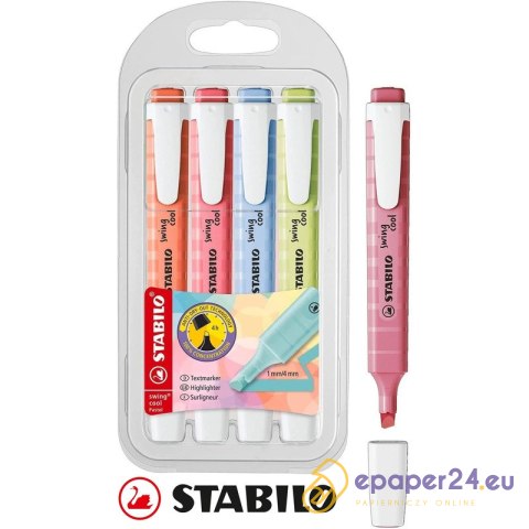 Zakreślacze Stabilo Swing Cool Pastel 4 kolory Zakreślacze Stabilo Swing Cool Pastel 4 kolory