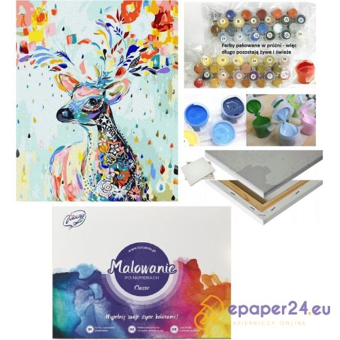 Zestaw Malowanie po numerach Ipicasso 30x40 cm Kwiecisty jeleń Zestaw Malowanie po numerach Ipicasso 30x40 cm Kwiecisty jeleń