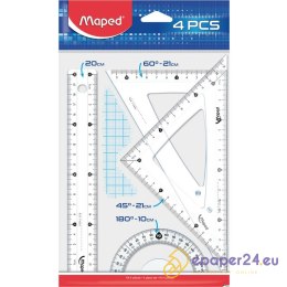 Zestaw Maped Start: linijka 20cm 2 ekierki kątomierz